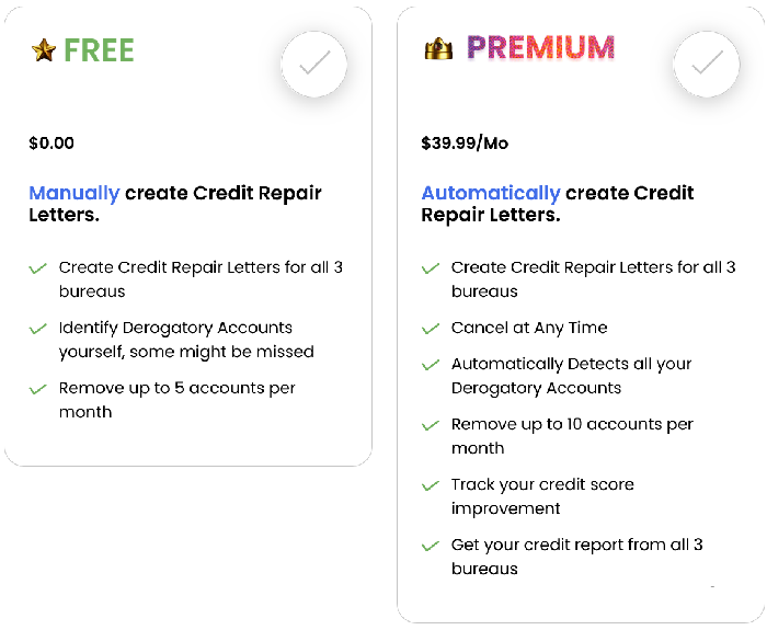 FREE Credit Repair vs PREMIUM Credit Repair